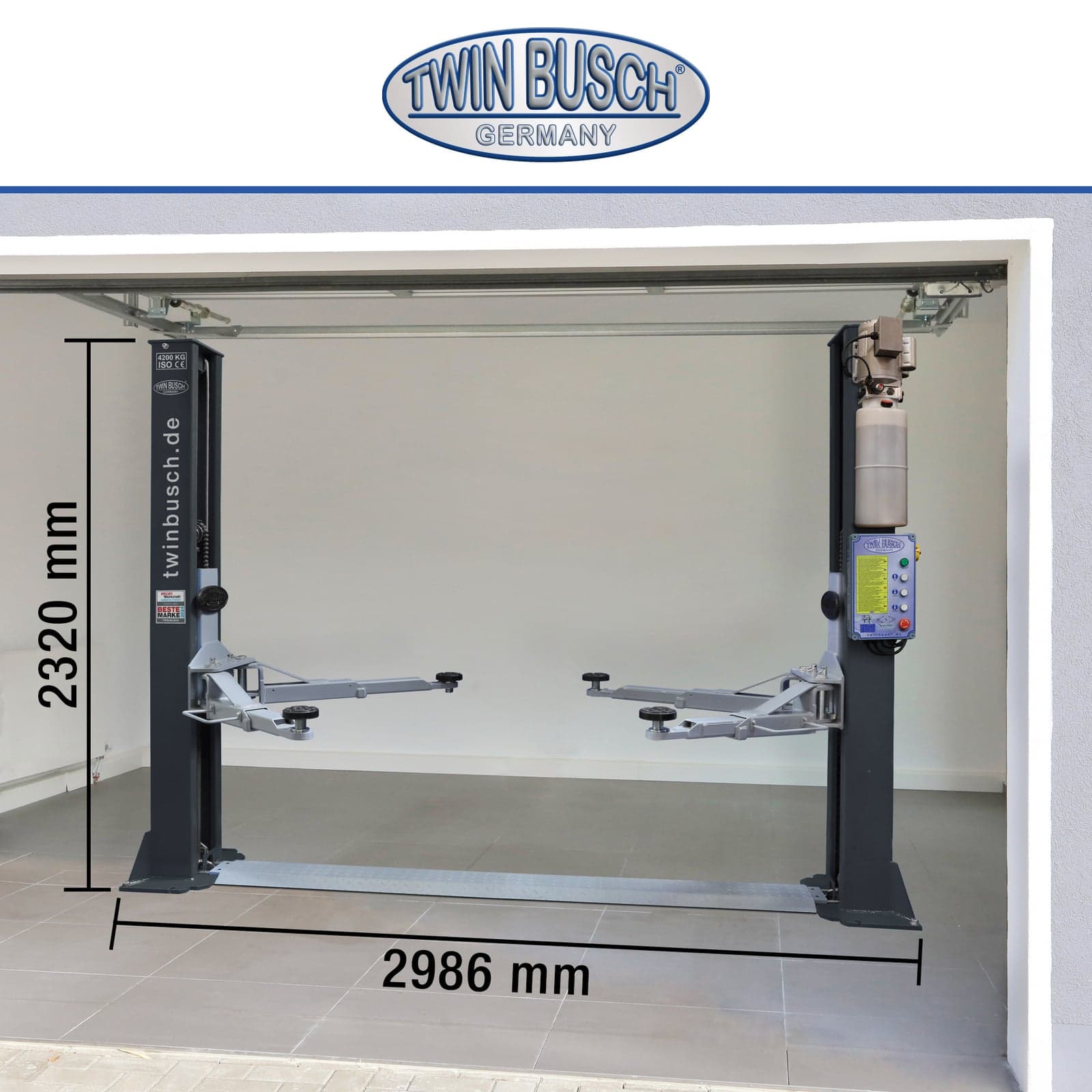 TWINBUSCH TW242G Çift Sütunlu Lift – görsel 1