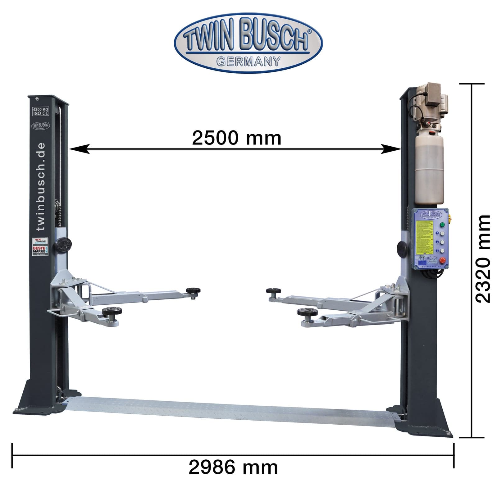 TWINBUSCH TW242G Çift Sütunlu Lift – görsel 2